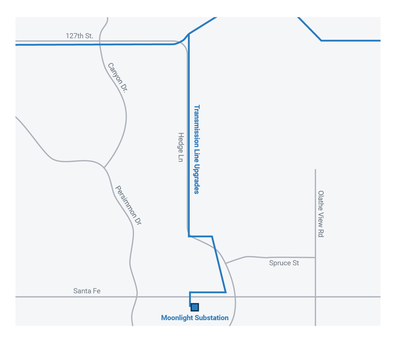 Map of where work is being done in Moonlight