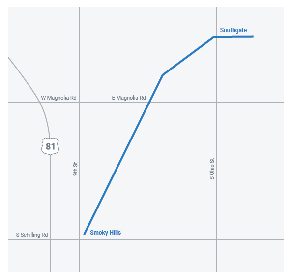 Map of Salina transmission route