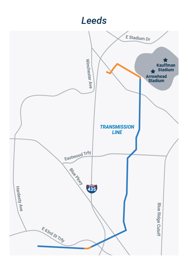 Map of Leeds transmission line