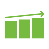 Bar graph showing low incline